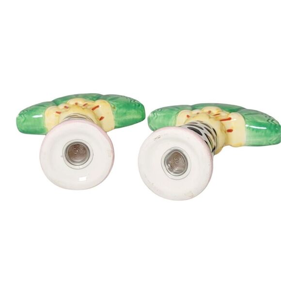 Vintage Palm Tree Salt And Pepper Shakers With Cow Print Tree Trunk 4.25" READ - Picture 8 of 9